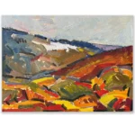 Daniel Pata: Last of the snow, Thredbo II, 2023 Oil on panel. Image: 20x30cm. Unframed.