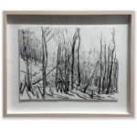 Daniel Pata: Siberia on the Alpine Way, 2024 Charcoal pencil on paper. Image: 30x40cm. Framed: 42x52cm