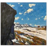 Daniel Pata: The great contrasts of alpine landscape, 2025 Oil on acid free board. Image: 36x38cm. Framed size: 49x50cm