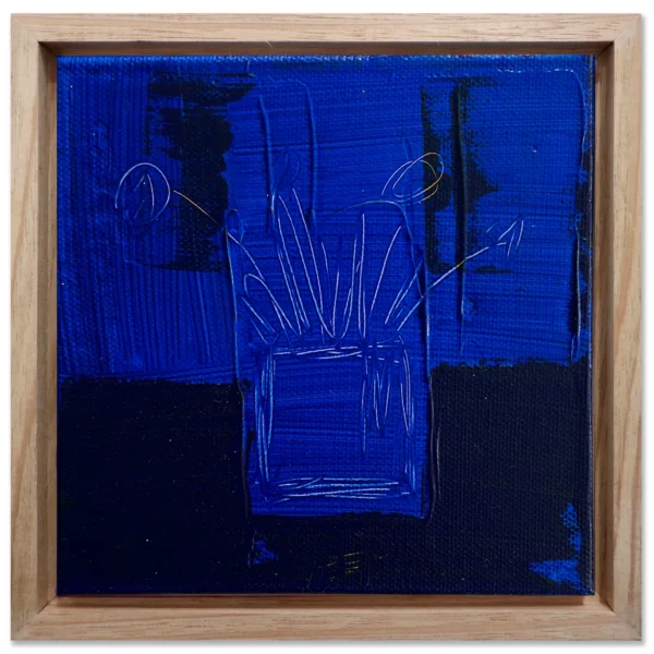 SOLD: Madeleine Tuckfield-Carrano ~ Small gifts, 2024 Acrylic on canvas, 15x15cm. Framed