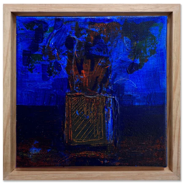 SOLD: Madeleine Tuckfield-Carrano ` Night Flowers 2024. Acrylic on Canvas 15cm x15cm. Framed