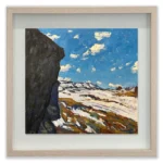 Daniel Pata: The great contrasts of alpine landscape, 2025 Oil on acid free board. Image: 36x38cm. Framed size: 49x50cm