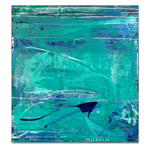 Judy Trick: Harbour, 2025. Mixed-media on canvas. 92x84cm.