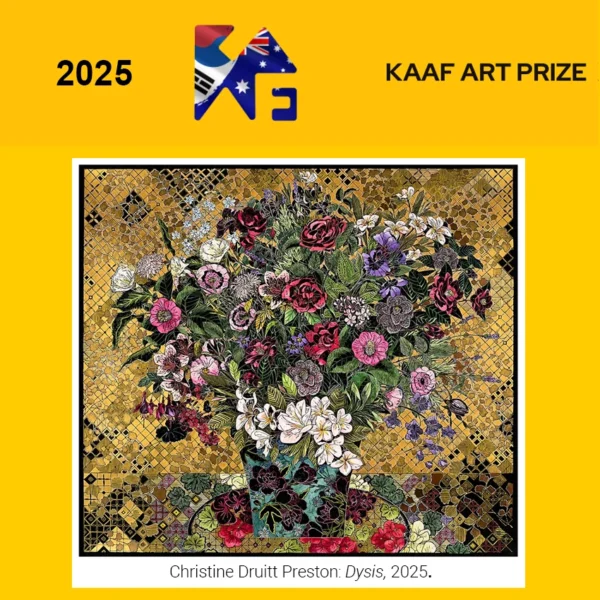 Congratulations to Christine Druitt Preston, finalist in the 2025 (12th) KAAF Art Prize Exhibition, with her artwork ‘Dysis' 2025. This year the judges selected 77  works from over 530 entries.