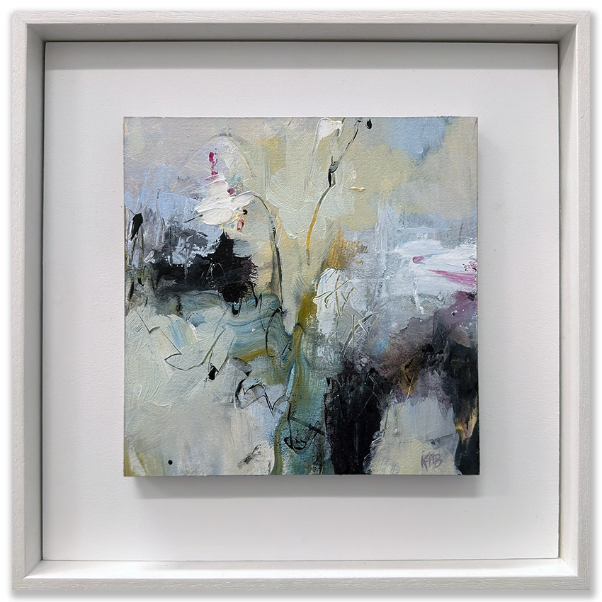 Kerwayne Berry: Orchid Study, 2025. Mixed media on Arches 300 gsm Oil paper on panel. Image size: 20cm x 20cm. Framed size: 33x33cm