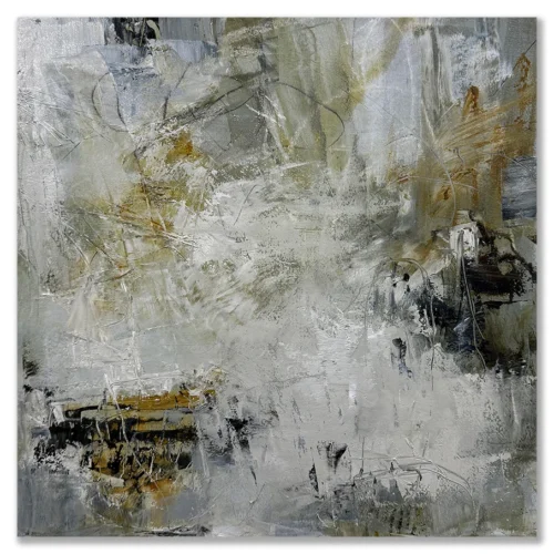 Kerwayne H. Berry: Golden swell, 2025 Oil on Arches Oil Paper 300gsm. Image size: 40x40cm. Framed size: 60x60cm. $1600 ...the light on the ocean when the waters were in change mode… swelling & surging... Exposing what was below.