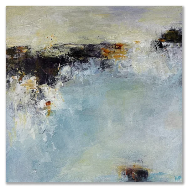 Kerwayne H. Berry: Liquid light, 2025 Mixed Media on Arches Oil Paper 300gsm. Image size: 41x41cm. Framed size: 60x60cm. $1600 Nambucca inlet although it feels like a harbour...