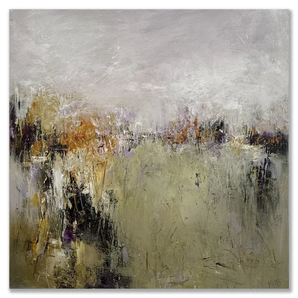 Kerwayne H. Berry: Wild blooming, 2025 Mixed Media on Arches Oil Paper 300gsm on wood panel. Image size: 60x60cm. Framed size: 63x63cm. $2000
