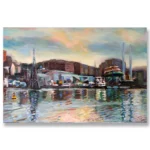 Mark Naismith-Beeley: Dusk at Rozelle Bay, 2026. Oil on Canvas, 75x50cm. Available Artsite Contemporary Sydney.