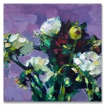 Nikki Adams: Summer Heat, 2025. Oil on lInen. 36x36cm. Available Artist contemporary Sydney Australia.
