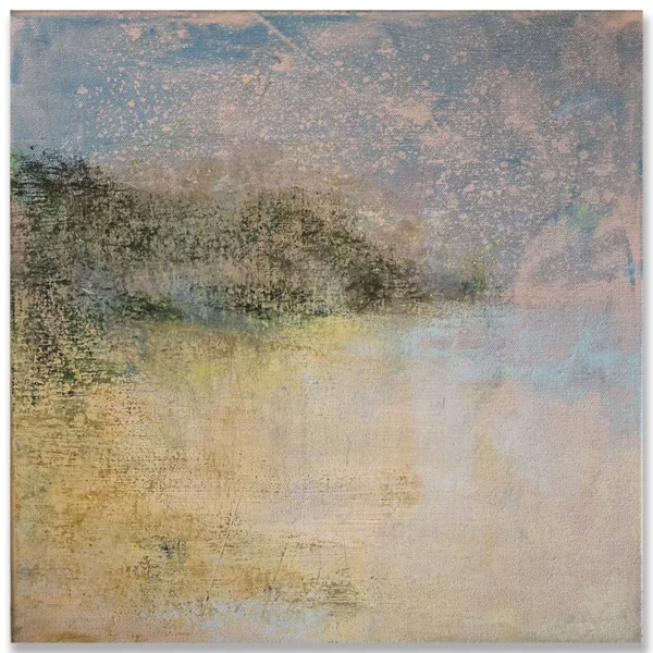 Claudio Valenti: Elsewhere, briefly I, 2026 Mixed media on canvas. 41x41cm The landscape seems to dissolve and re-form with the changing light.