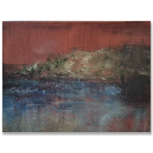 Claudio Valenti: Light at Killalea, 2026 Mixed media on canvas. 40x30cm The coastline at Killalea holds the light in varying tones. Across this series, the same view is felt anew each time, never quite settled.